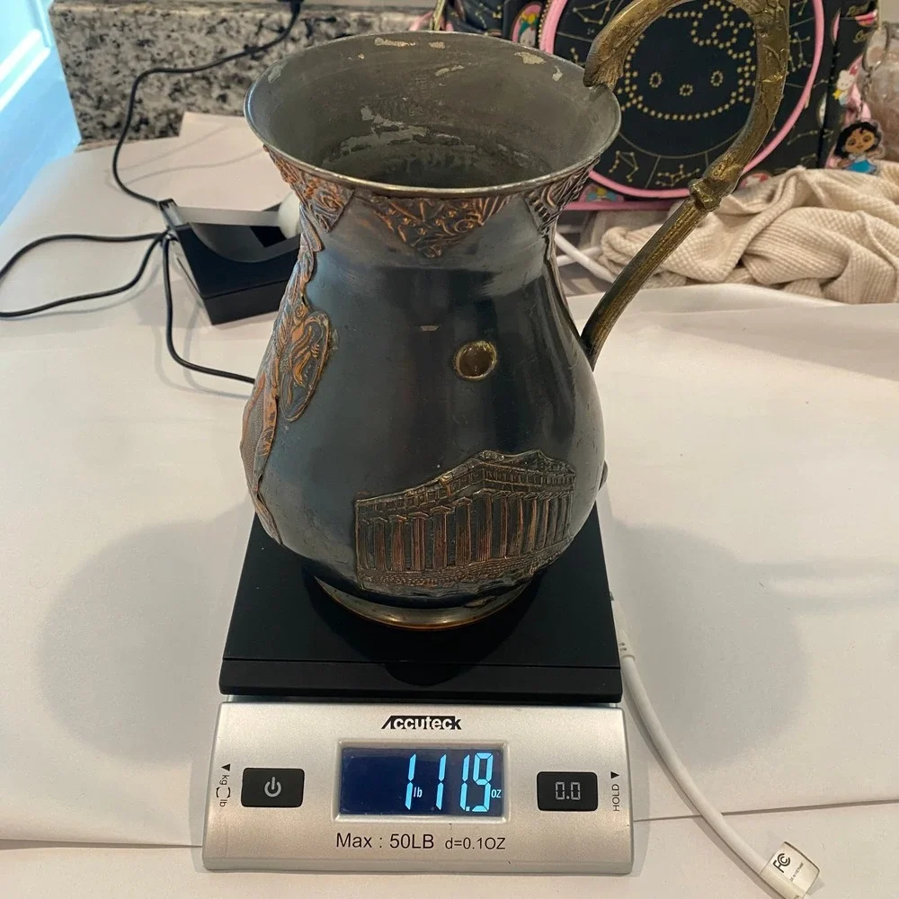 Antique Medieval Greek Solid Copper/Brass Water Pitcher